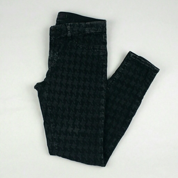 J Brand Denim - J Brand Houndstooth Print Black Pants Sz 28 Black